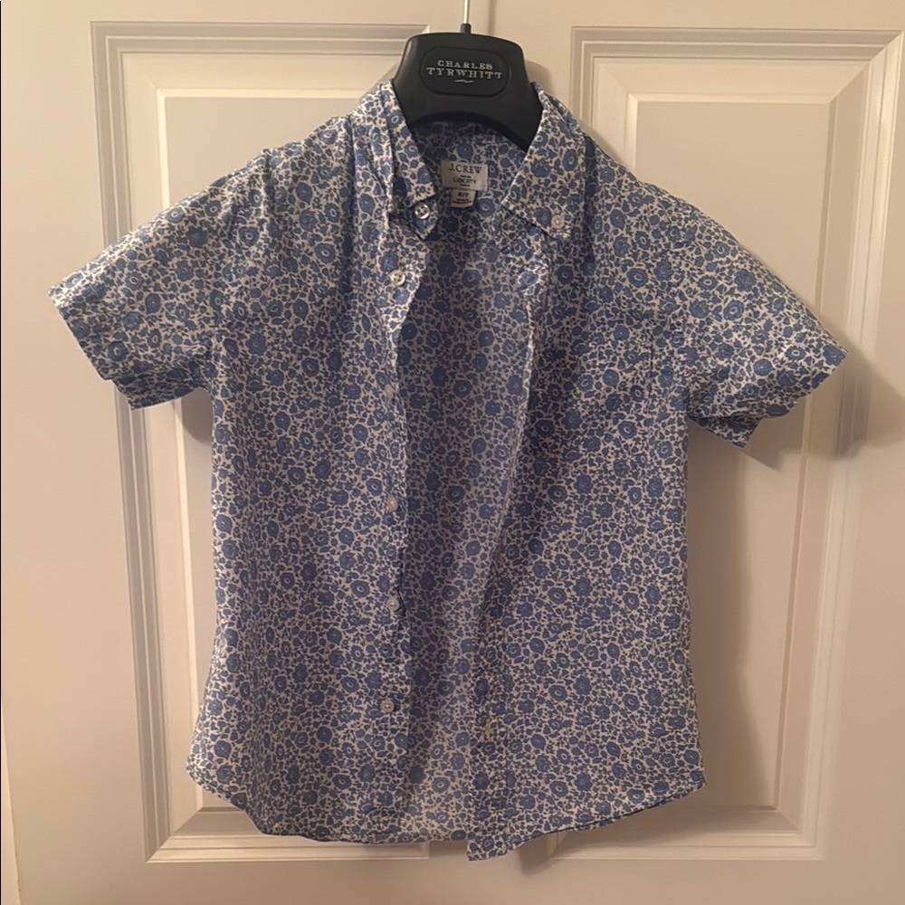 J Crew Crewcuts Blue Floral Boy’s Shirt